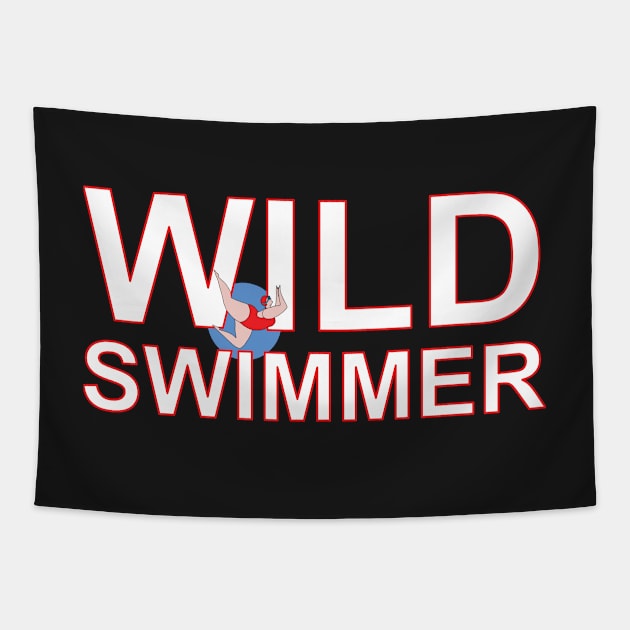 WILD SWIMMER Tapestry by krisevansart