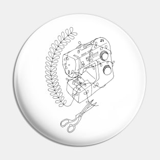 The Sewing Machine Escape - Black outline only Pin