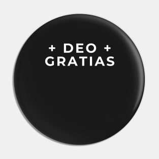 + DEO + GRATIAS Logo | black bkg Pin