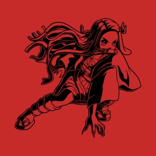 Demon Slayer Kamado Nezuko Action Line Art T-Shirt