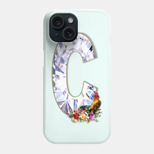 Name Initial Letter C and Rooster Phone Case