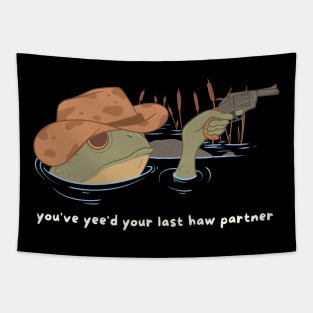 Funny Cowboy Frog Tapestry