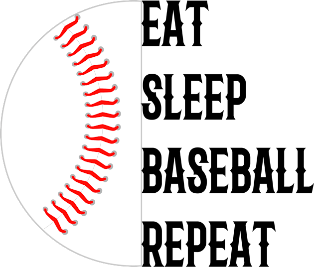 EAT SLEEP BASEBALL REPEAT Kids T-Shirt by Lord Sama 89