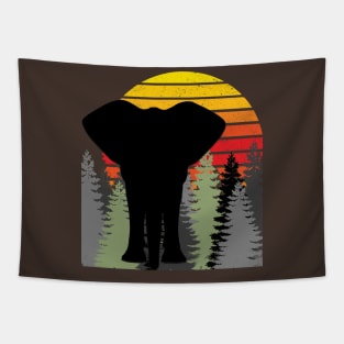 Vintage retro sunset art of zoo Tapestry