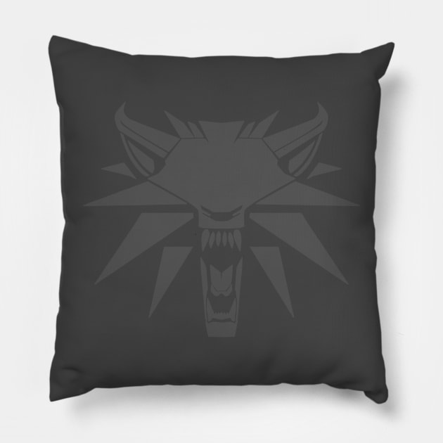 The Witcher Wolf Logo Pillow by Rendigart