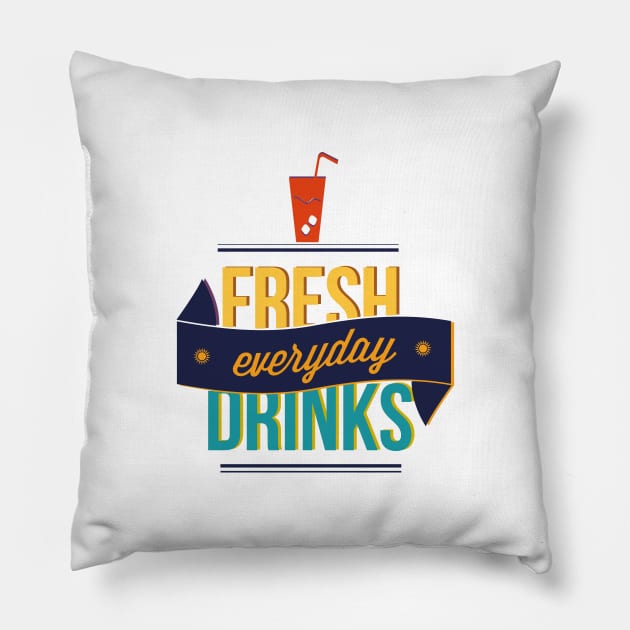 Drinks Tshirt Pillow by KMLdesign