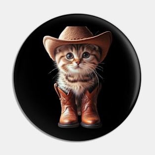 Adorable cowboy kitty Pin