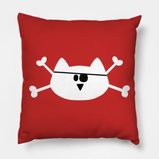 Pirate Cat skull & bones Pillow