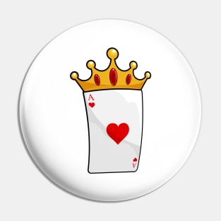 Hearts Ace with Queen Crown Pin