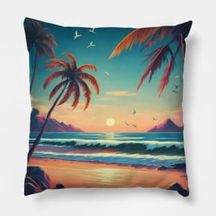 Beach, Tropical ocean Pillow