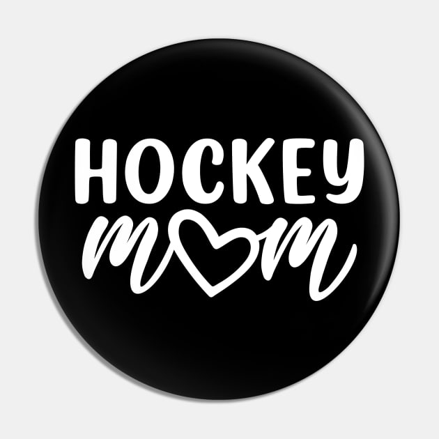 Hockey Mom Heart White Pin by LaurenElin