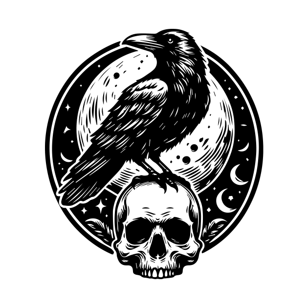 the raven and skull by lkn