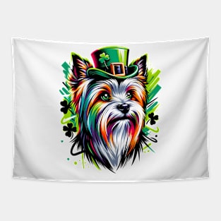 Silky Terrier in Leprechaun Hat Celebrates St. Patrick's Tapestry