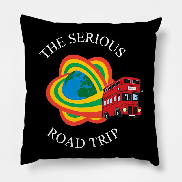 The Serious Road Trip Rainbow London Bus Logo Pillow by phoxydesign