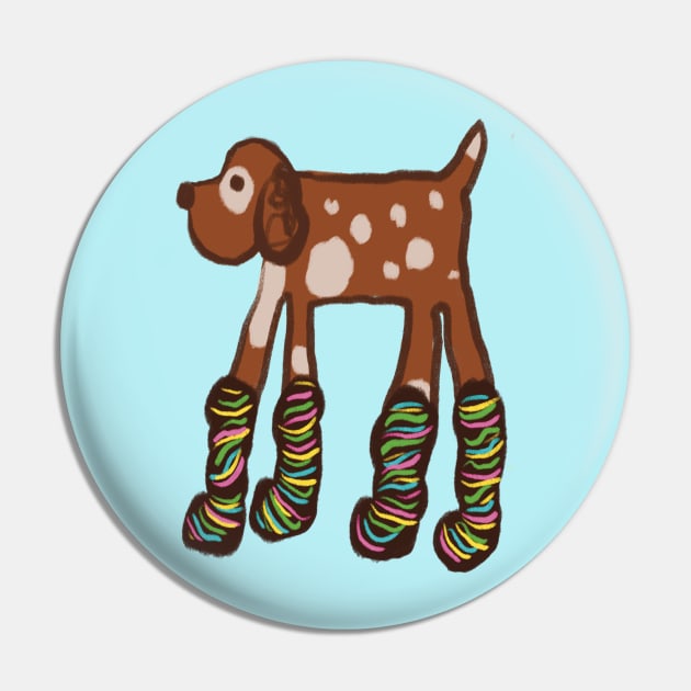 Dog in stripey socks Pin by Shadoodles