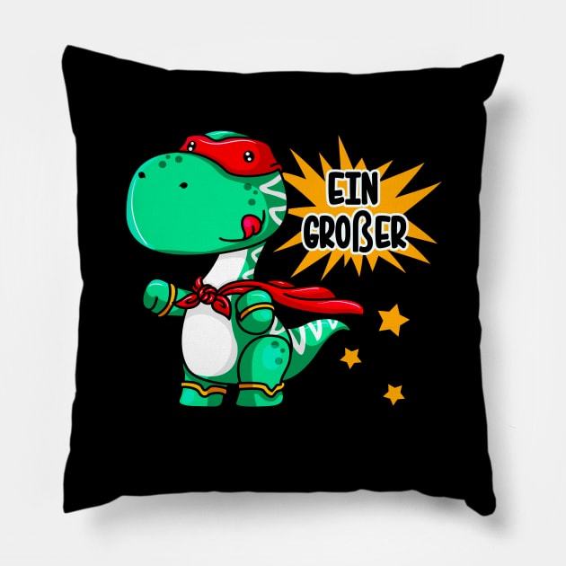 Kinder Dino Ich werde großer Bruder Jungen Pillow by Foxxy Merch