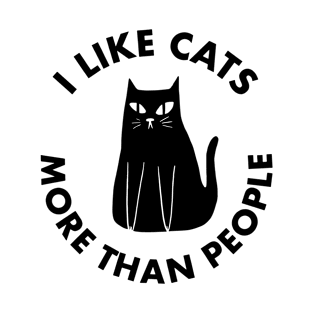 I Like Cats More Than People Funny Cat Kitten Gift for Women T-Shirt