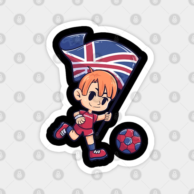 Football Great Britain flag Young Child Magnet by fansinn