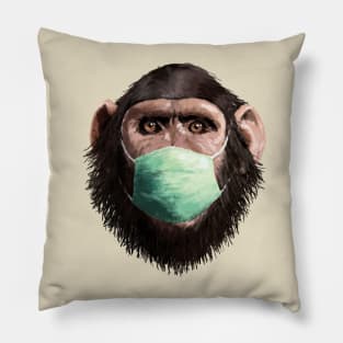 monkey in mask Pillow