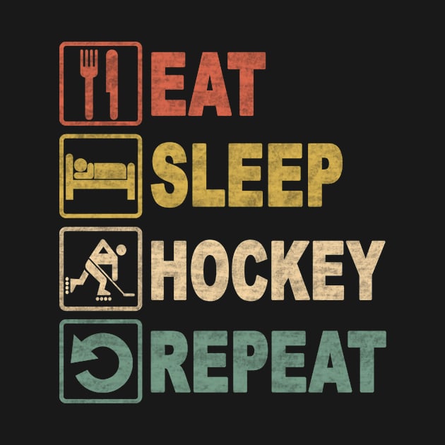 EAT SLEEP HOCKEY REPEAT by SilverTee