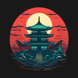 Retrowave Pagoda Dreams T-Shirt