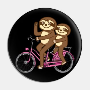 Sloths and bicycle Pin