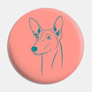 Pharaoh Hound (Coral and Teal) Pin