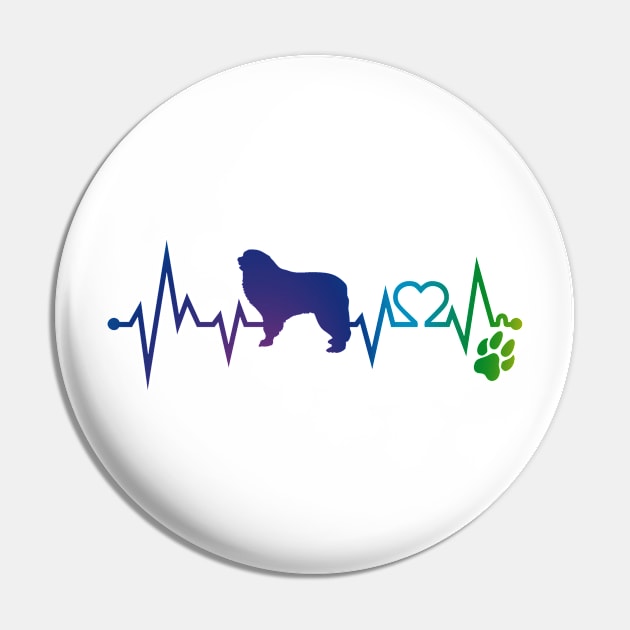 Great Pyrenees Colorful Heartbeat, Heart & Dog Paw Pin by kimoufaster