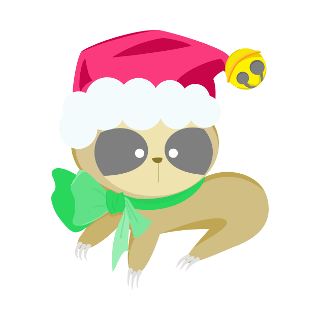baby santa sloth by prettyguardianstudio