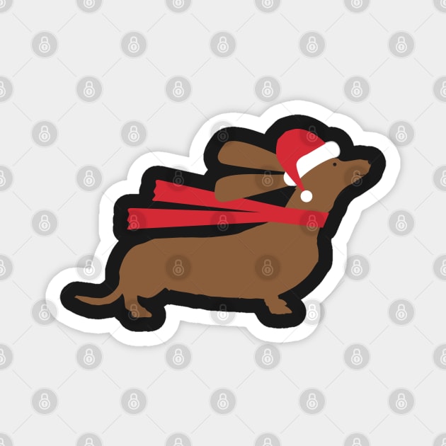 Christmas Dachshund Magnet by beyerbydesign