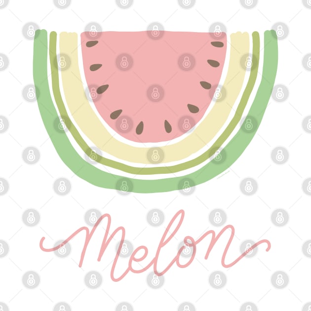 Melon Summer Fruit Watermelon Slice Minimalist Abstract by DoubleBrush