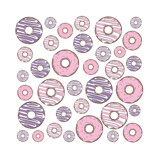 Pattern Of Donuts, Pink Donuts, Purple Donuts by Jelena Dunčević