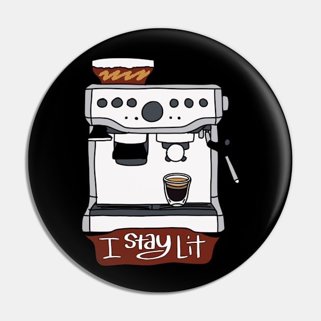 Lit Espresso Pin by Nerdpins