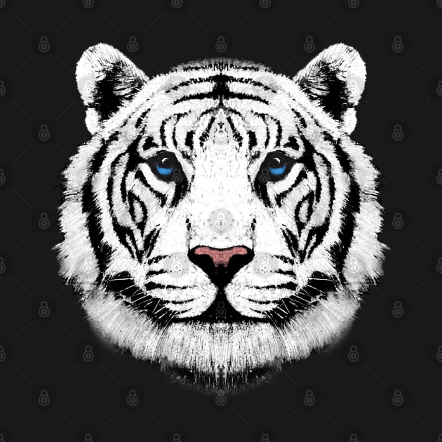 Kids White Tiger Head Big Cat Face For Kids Boys & Girls by Pine Hill Goods