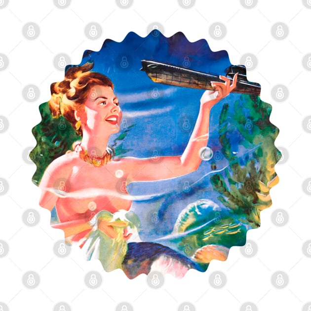 Girl Submarine Pin Up Retro Vintage by REVISTANGO