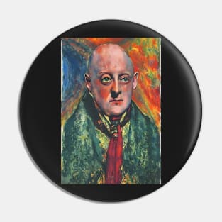 Painting of Aleister Crowley The Great Beast of Thelema painted in a Surrealist and Impressionist style Pin