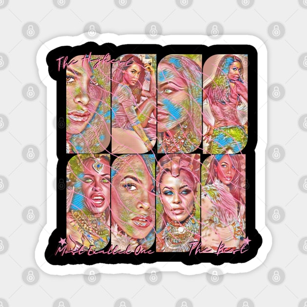 The Highest Most Exalted One The Best. COMING SOON! YOU'LL HAVE THE OPTION TO REMOVE OR CHANGE THE COLOR OF THE WAVY PINK LINES. Magnet by Blue Ocean Vibes