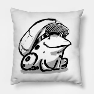 Frog in a cabby hat Pillow