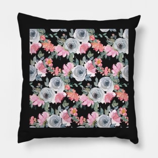 Flowers in Watercolor Art Pillow