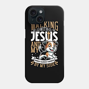 Jesus and dog - Danish–Swedish Farmdog Phone Case