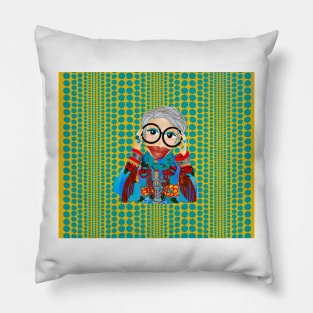 A chic Turquoise Iris Apfel inspired Items Pillow