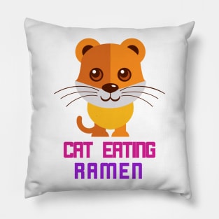 Cat eating ramen Pillow