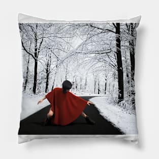 Red Snow Dance Pillow