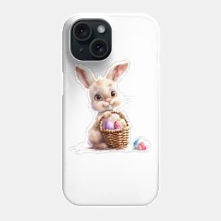 Cute Easter Bunny, Watercolor. Phone Case