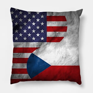 USA Czech Dual Yin Yang Flag Pillow