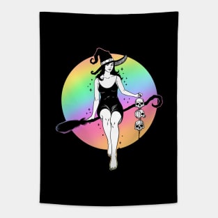 Broom Rider Witch Tapestry