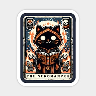 The Nekomancer Funny Necromancer Cat Anime Tarot Card Pun Magnet