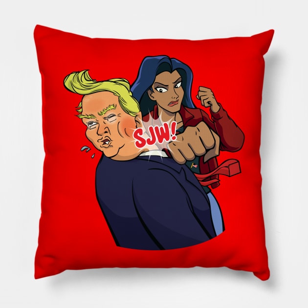 Impunched (Elisa Maza) Pillow by HawkstoneDraws