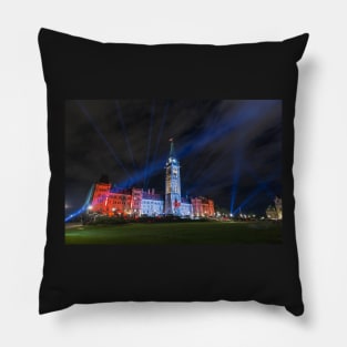 Canada's Parliament building at night - Ottawa, Canada Pillow