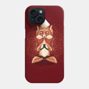 Zen Fox Meditating in Mandala Phone Case